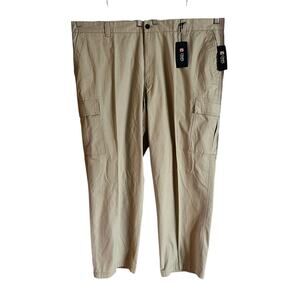 NWT Chaps Men’s Lead Table Hudson Tan Casual Pants Tan 48B x 32 Cargo Pockets